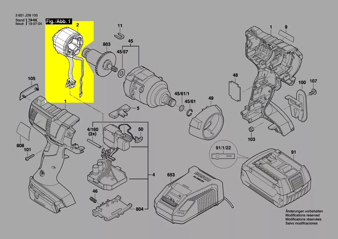 Stator 1 619 P08 594 Bosch